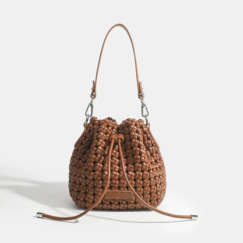 2024 New Style Fashion Wholesale Beach Bag Nylon Woven Tote Bag Hand Make Drawstring Bag for Women