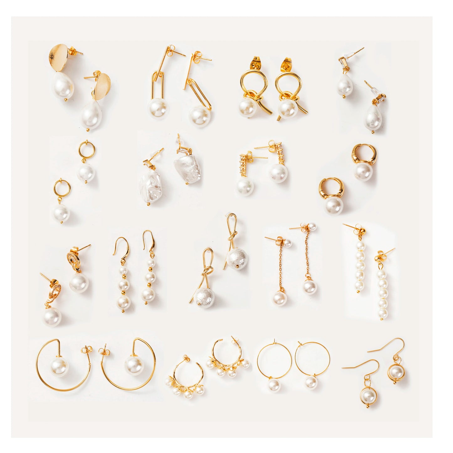 Women 18K Gold Plated Stainless Steel Fine Jewelry Dangle Drop Real Natural Baroque Freshwater Fresh Water Hoop Pearl Earring