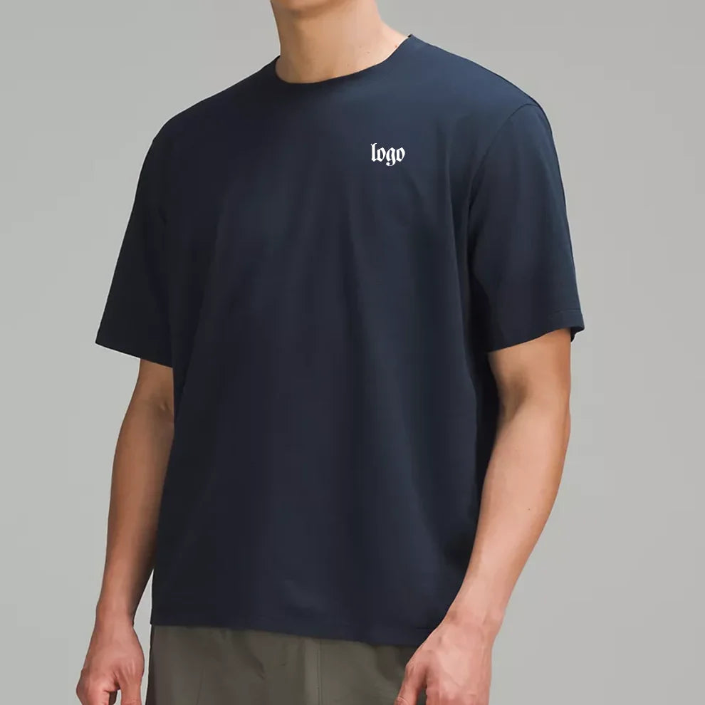 Drop Shoulder Heavyweight T-Shirts Custom Heavy Weight Cotton T Shirts Mock Neck 230g Oversized Tshirts Men