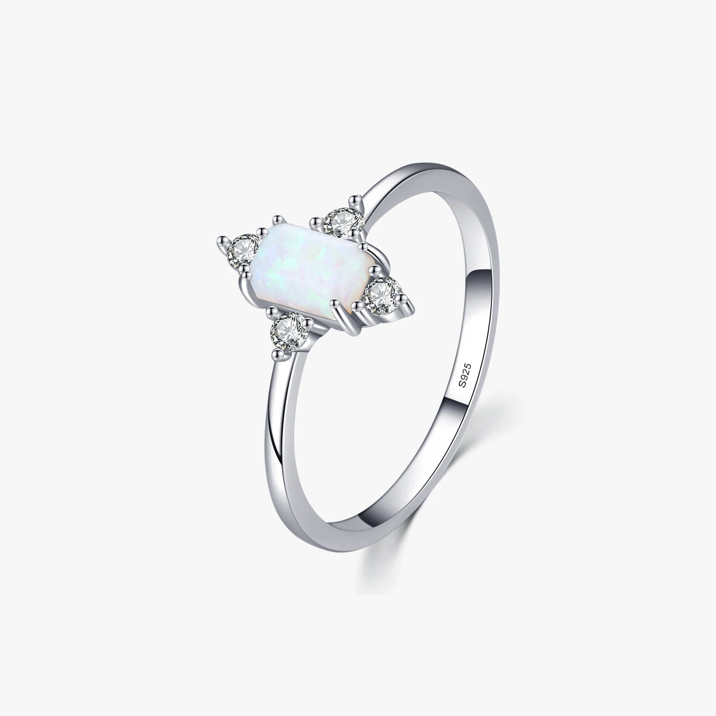 Real 925 Sterling Silver Rings for Women Shining Crown Opal Finger Ring Classic Luxury Wedding Statement Jewelry Anel