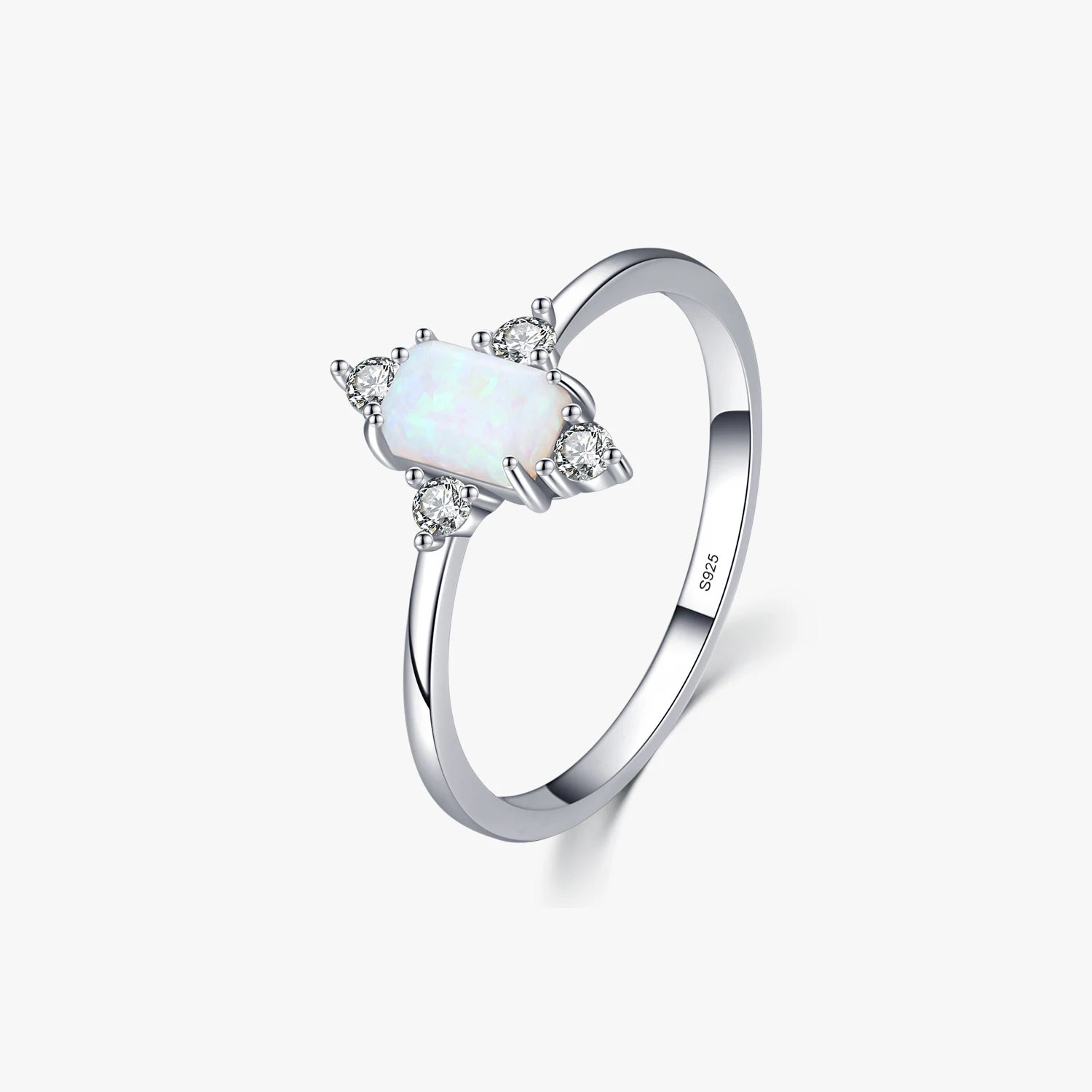Real 925 Sterling Silver Rings for Women Shining Crown Opal Finger Ring Classic Luxury Wedding Statement Jewelry Anel