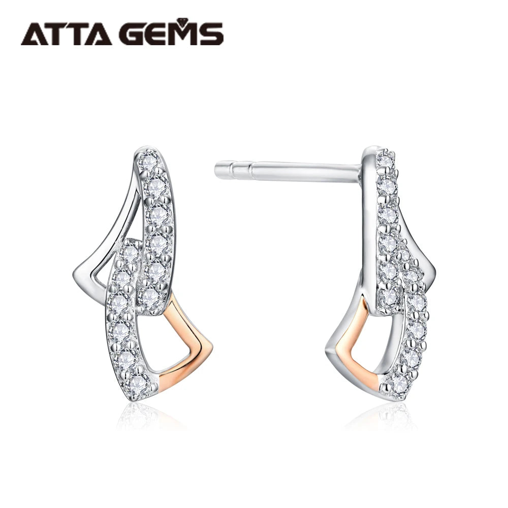 Studs Earrings D Color VVS Moissnite Wing Shape  925 Sterling Silver Engagement Wedding Charm Gift for Women