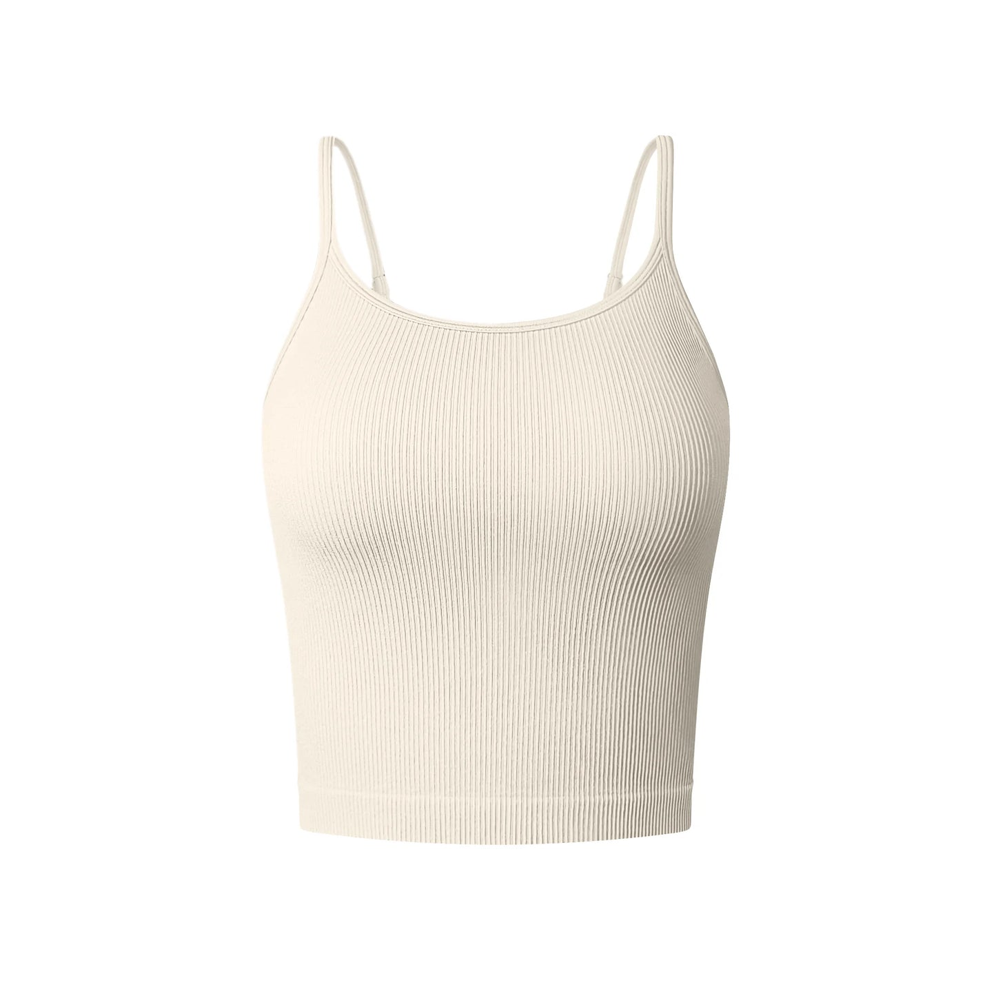 New Women's Sexy Seamless Ribbed Gym Bra for Women Tight Sleeveless Sports Tank Top