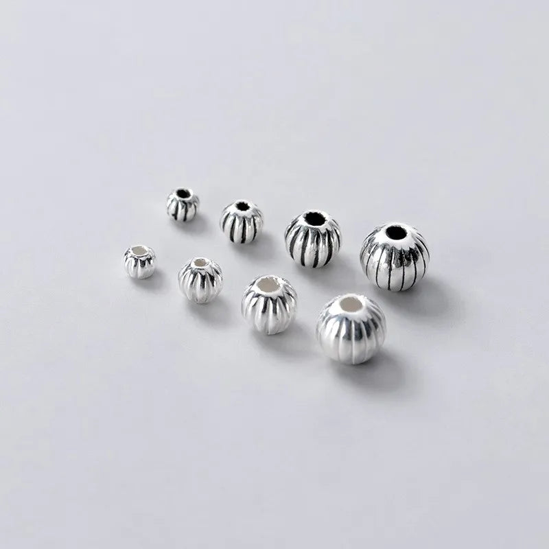 925 Sterling Silver Accessories Wholesale Pumpkin Lantern Beads DIY Handmade Accessories for Jewelry Making