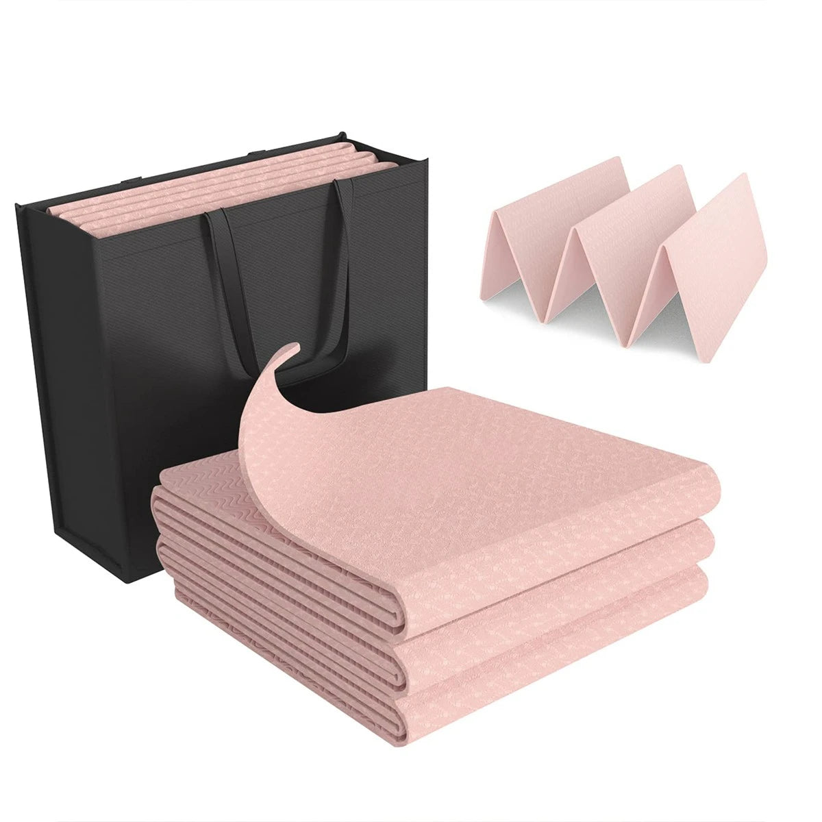 Foldable Yoga Mat Custom Size Jute Eco Friendly TPE Waterproof Washable Fitness Exercise Mat for Travel