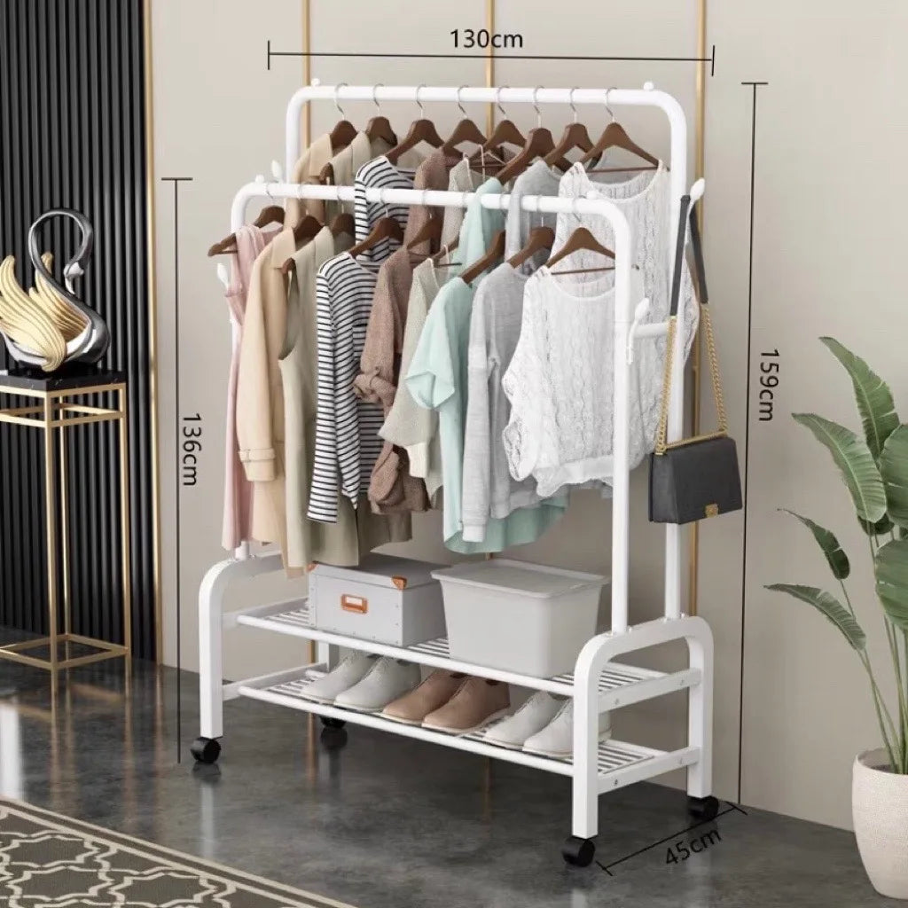 Steel Clothing Rack Shoes Shelf Hat Bags Home Furniture Metal Display Clothes Racks