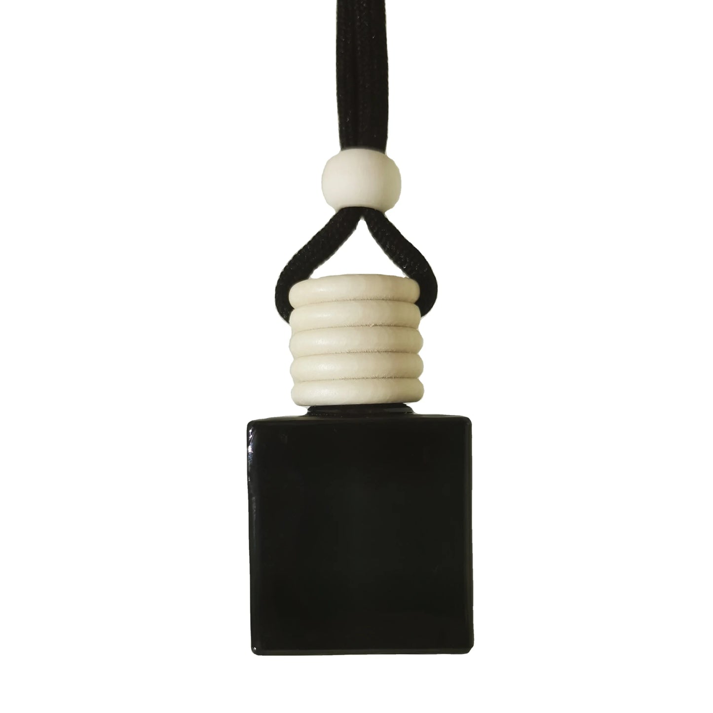 10ml Full Black Bottle Wooden Cap Black Lace Glass Empty Bottle Car Perfume Diffuser Hanging Car air Freshener Bottle