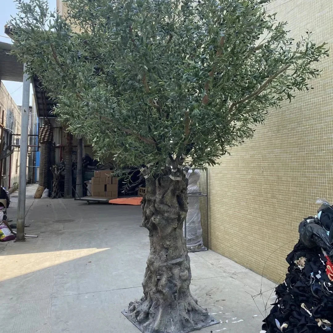 Large 200cm Artificial Olive Tree with Pot Art Deco Design Thanksgiving Decor Plastic & Fabric
