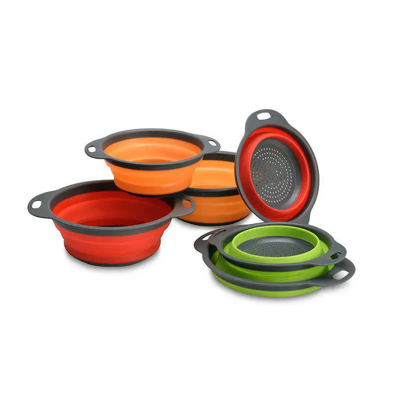 Special Household Kitchen Round Retractable Foldable Colander Fruit and Vegetable Washing & Draining Basket