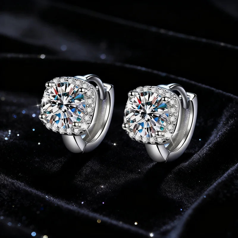 Simple Temperament Sunflower Earrings S925 Sterling Silver Moissanite Diamond Earrings Female