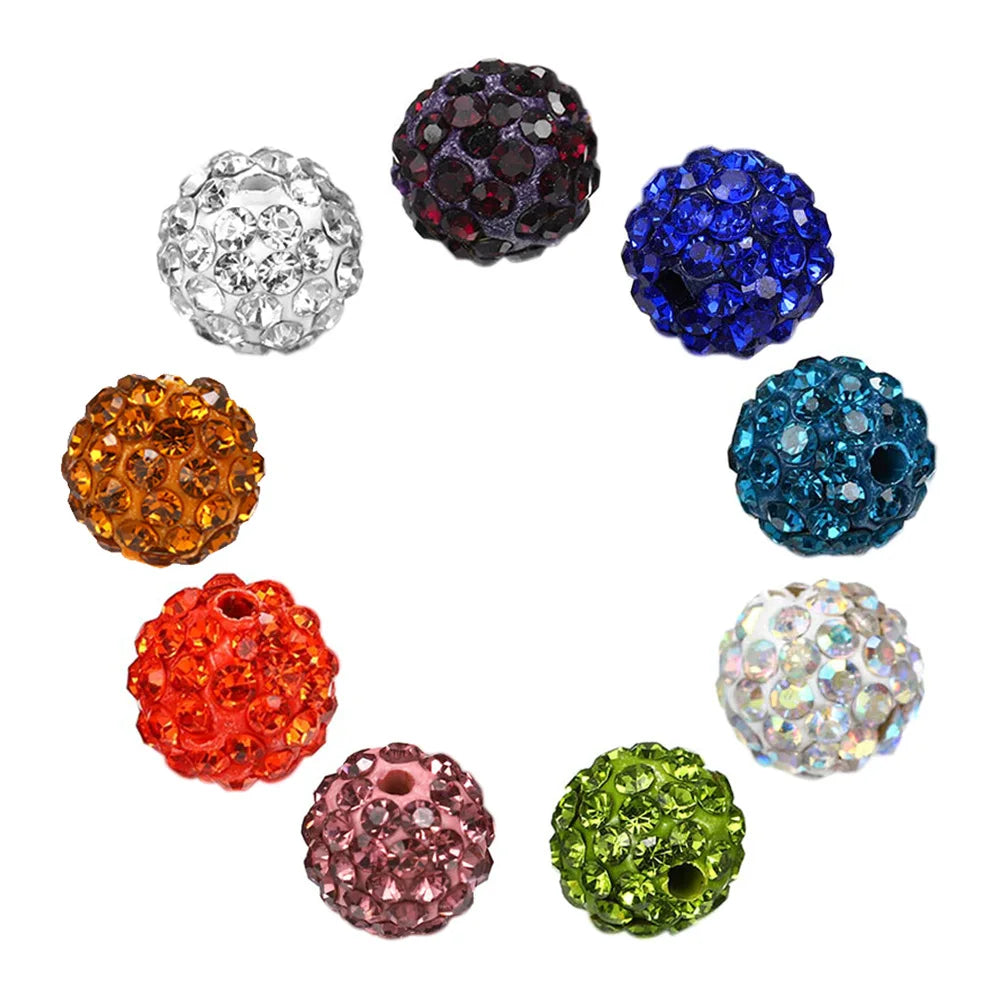 Multiple Colors 10mm Disco Balls Clay Beads  Loose Polyer Spacers Beads for Jewelry Making