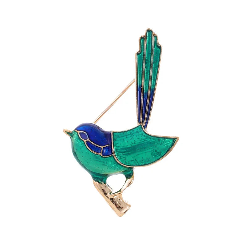 Enamel Bird Pin fairy Wren Brooch Extinct Birds Shape Brooches