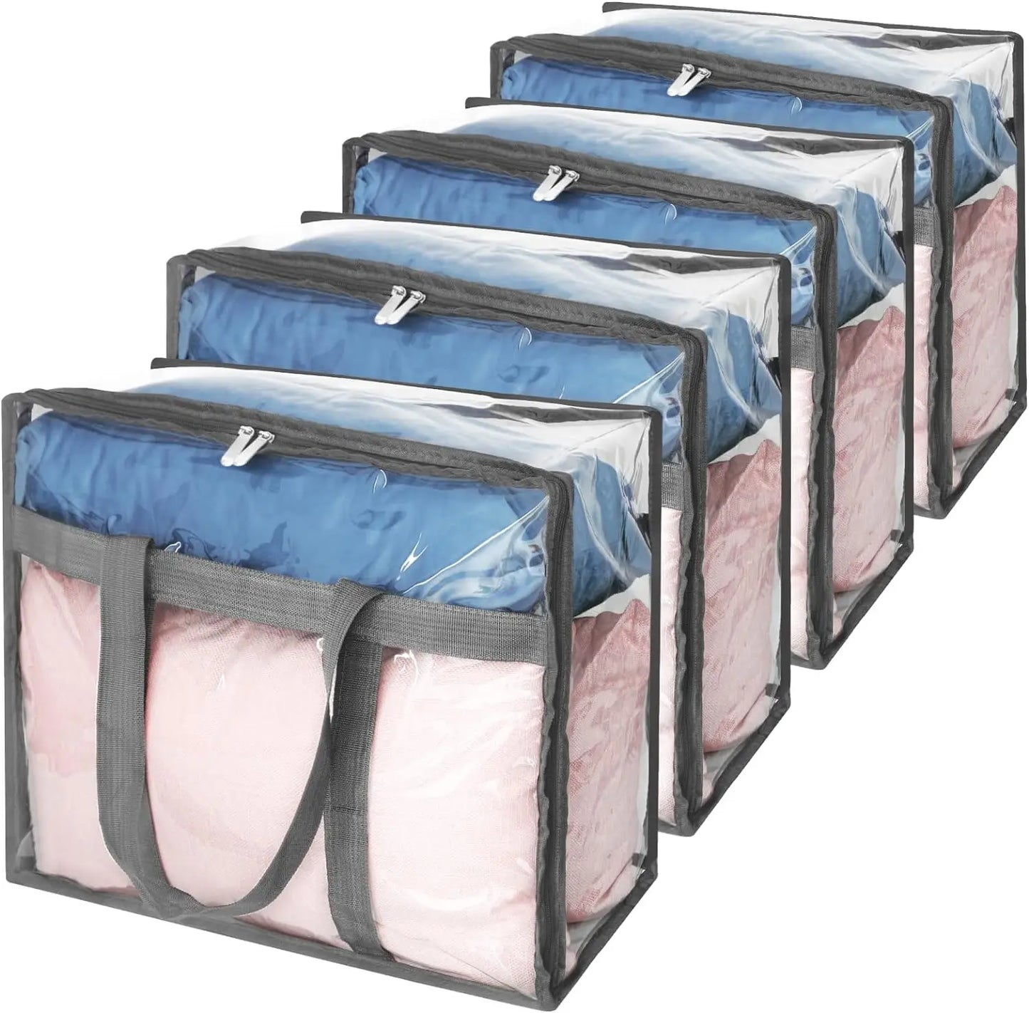 Foldable PVC Travel Storage Bag Square Organization Bag for Bedding and Luggage Dustproof and Durable for Wardrobe Use
