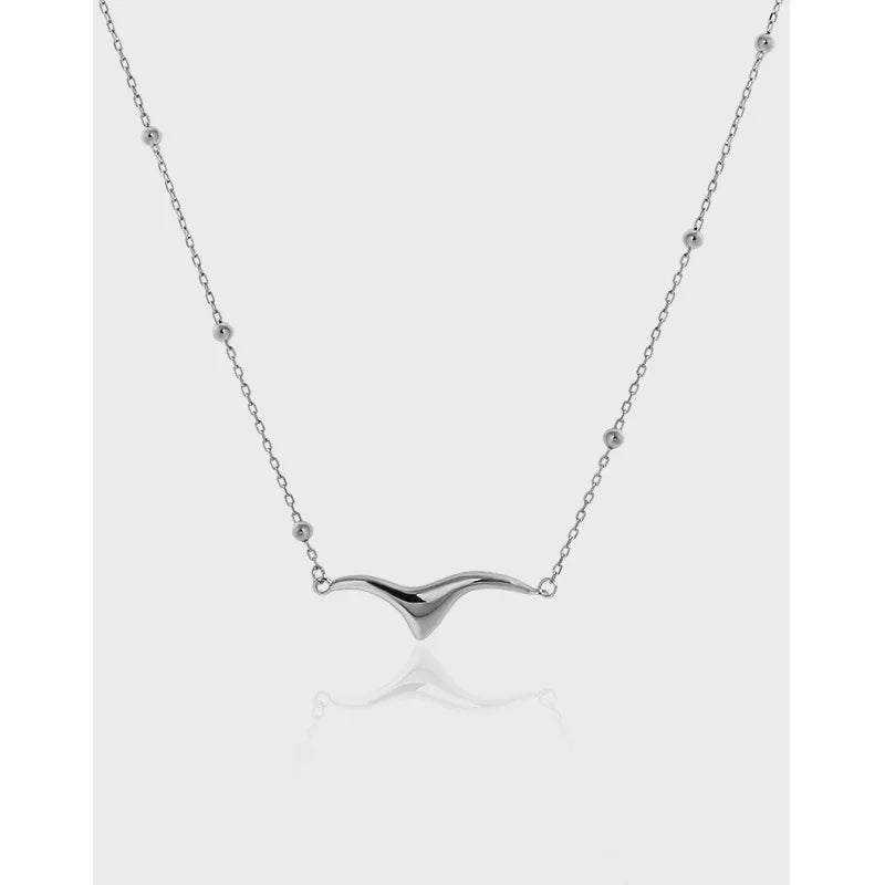 S925 Sterling Silver Original Lover Couple Necklace Minimalist Seagull Pendant Men Necklace Designer Choker Necklaces for Wom