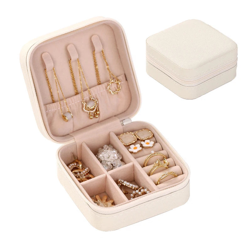 New Arrival Saffiano Leather Jewelry Storage Bag Travelling Jewellery Box