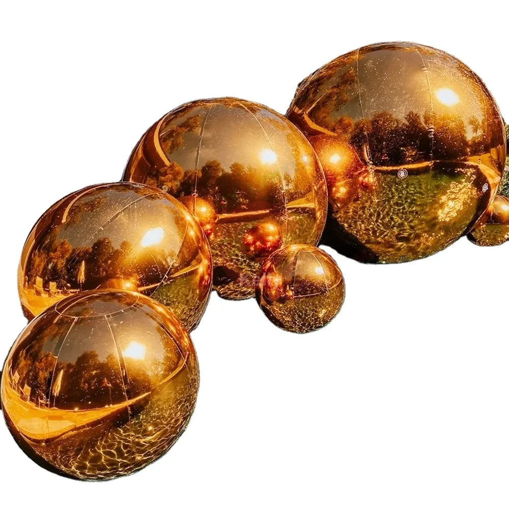 Free Door Shipping Silvery Inflatable Mirror Ball for Disco Party Decoration Outdoor Giant Spheres Dazzling Balloons
