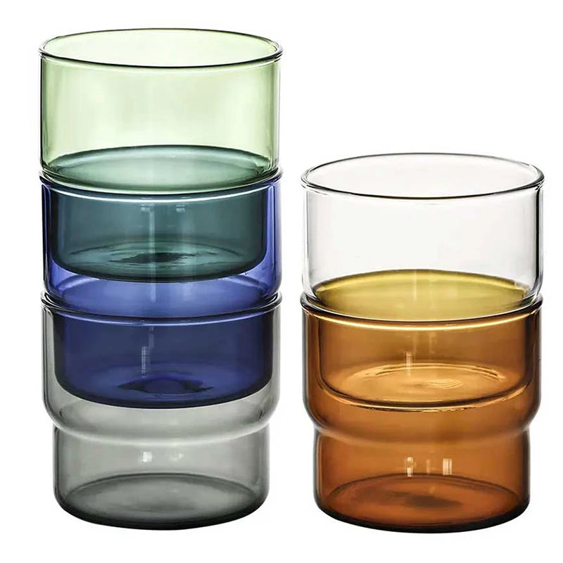 Tea Drinking Dessert 200ml Colored Unbreakable Cup Heat-resisting Borosilicate Glass Cups