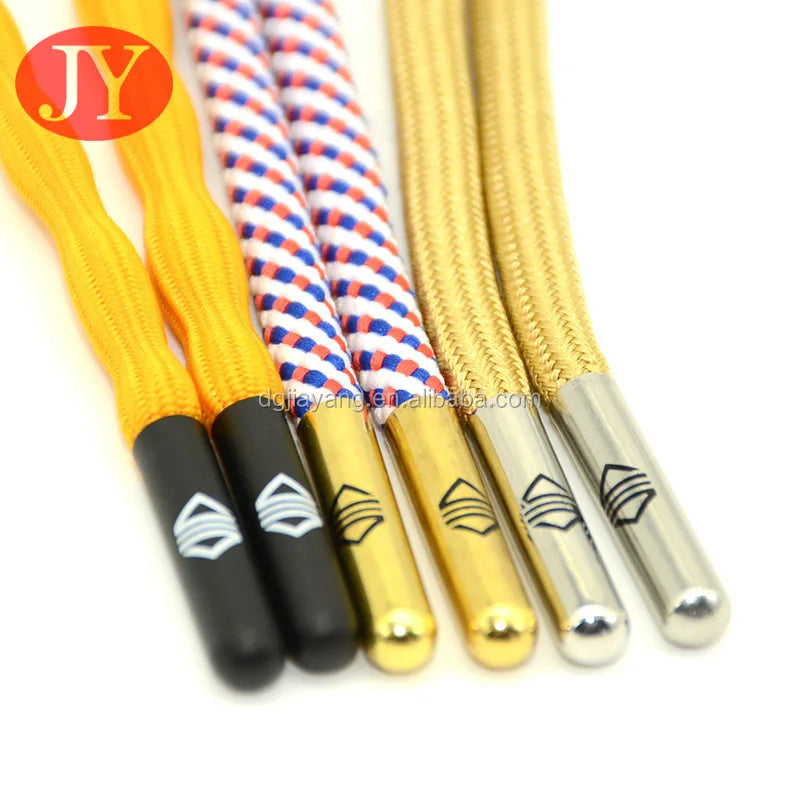 Custom Logo Aglet Tipping for Hoodies T-shirts Sweat Pants Waterproof Cylinder Shape Metal Drawstring Cord Ends Garment Stopp