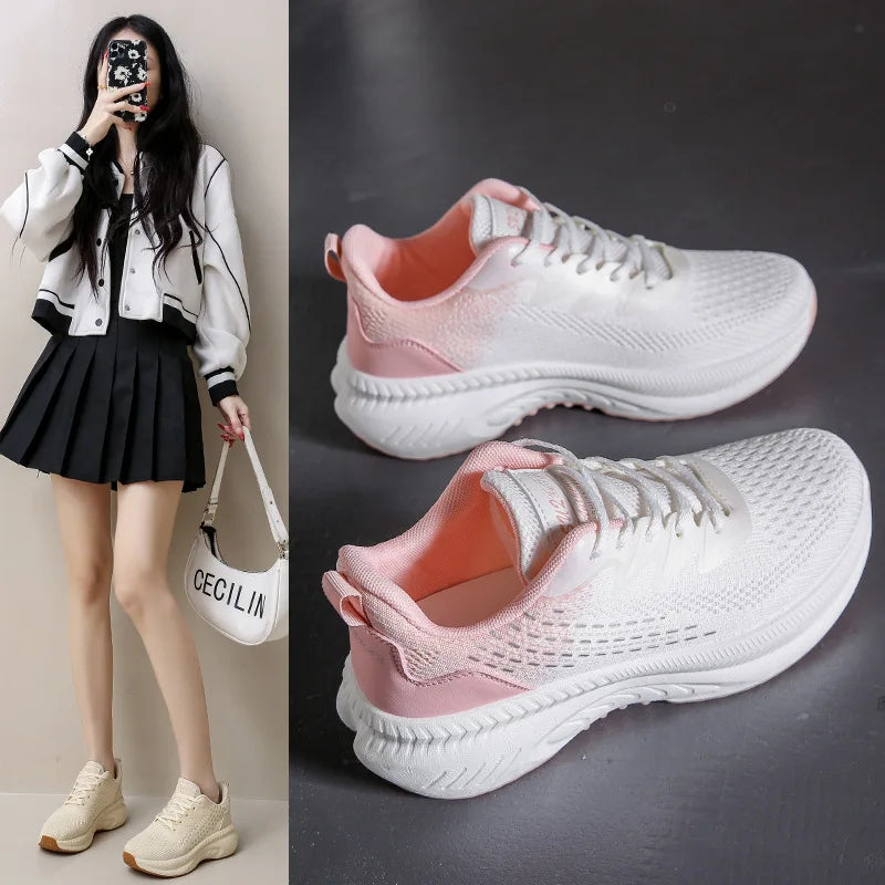 Wholesale Custom Light Weight Spring Summer Winter New Styles Sports Sneakers Height Increasing Running Shoes for Ladies Outd