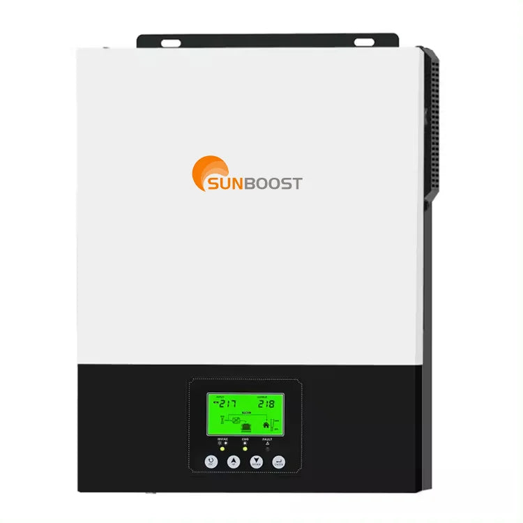 Sunboost 3KW 1.5KW 230VAC Hybrid on Off Grid Solar Inverter 3000W Built-in MPPT 12VDC 24VDC String Pure Sine Wave PV Inverter