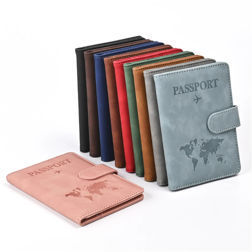 Portable Multi-functional  RFID Passport Cover Wholesale Travel Passport Wallet Customized Multicolor PU Leather Passport Hol