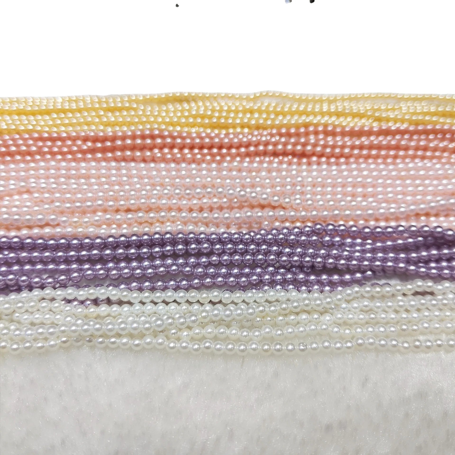 Wholesale 3mm Colored Dazzle 7a Natural Shell Pearl Outside Plated White Beads Round Loose Spacer Beads for Jewelry Making