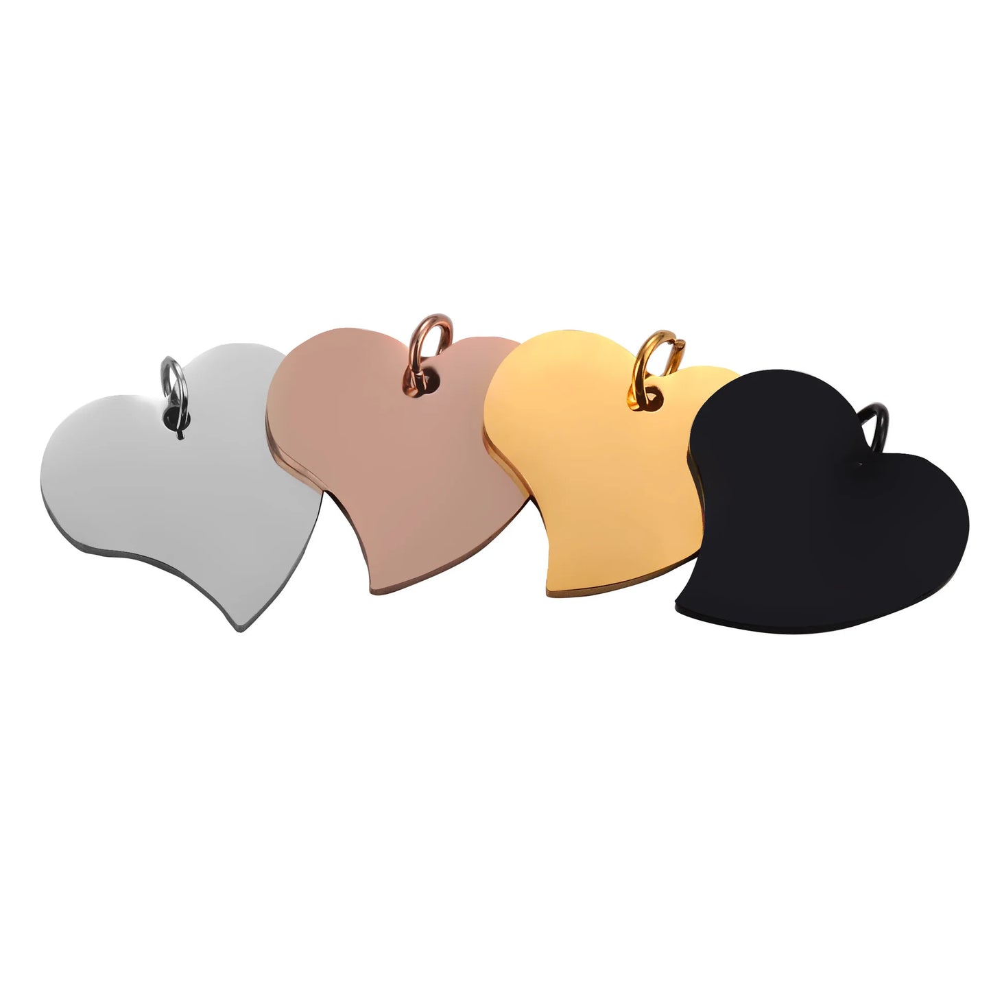 Factory Customization Personalized Mirror Polished Stainless Steel Hollow Pet Blank Label Heart Pendant Jewelry Wholesale