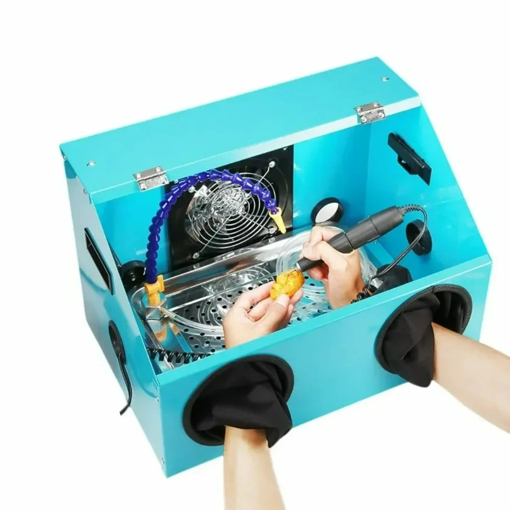 All in One Jewelry Rotary Polishing Machine Bench Grinder Carver Jewelry Round Beads Grinding Micromotor Dust Box Dustproof B