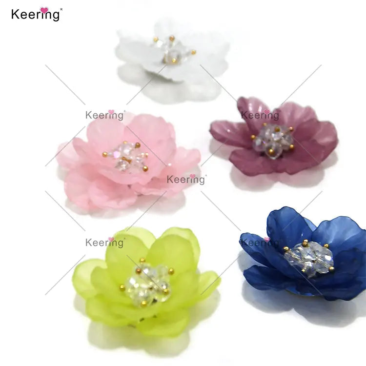 WBKD-009 Keering Wifey Luxury Beautiful Bags Jeans Diy Sewing 3D Pvc Petals Flower Patches for Clothing Hats Bags