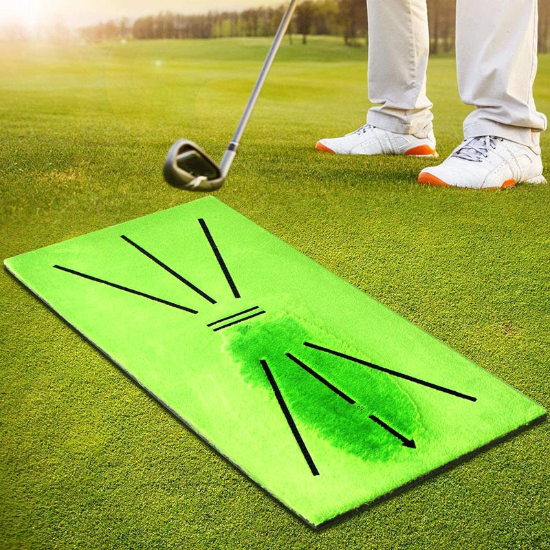 Portable Golf Training Mat Swing Trainer Track Practice Marking Pad 30X60CM Detection Batting Ball Trace Directional Mat