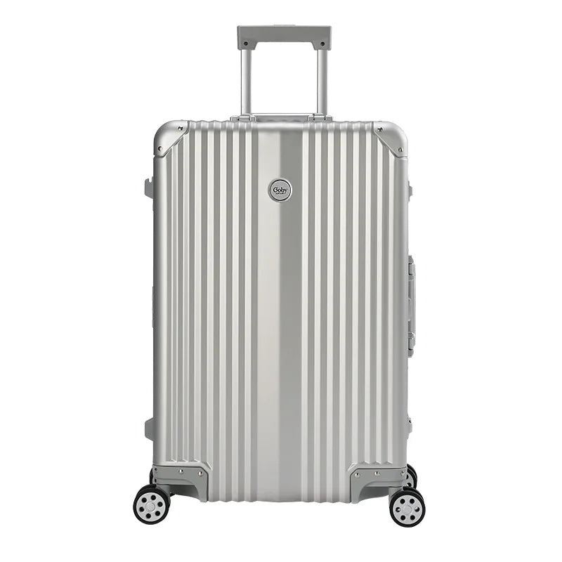 Luxury 24 Inch Aluminum Alloy Frame Luggage Case Shining Non-Zipper Lock Unisex Spinner Caster in Stock
