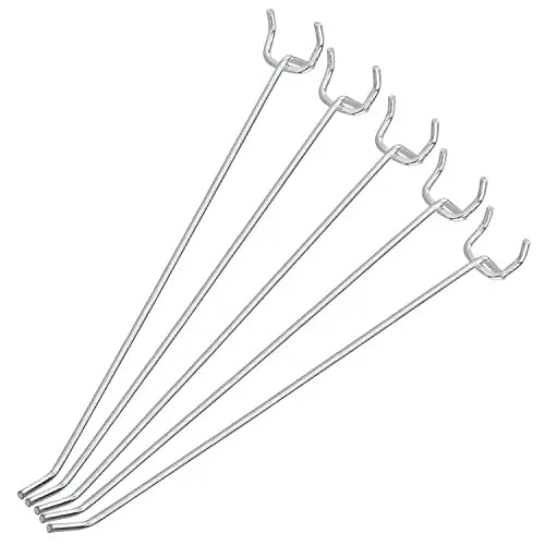 White Plastic Hanging Pegboard Hook Metal Resistant Peg Hook for Heavy Duty Cardboard Display Won't Rust
