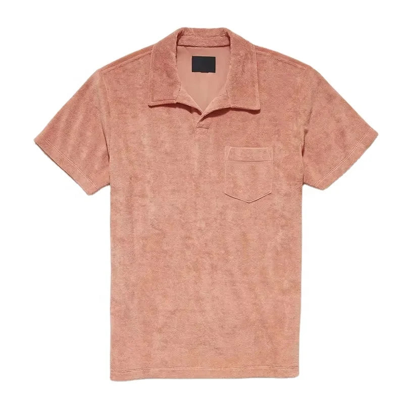 Customized Cotton T-Shirt Polo for Men O-Neck Embroidered Bullough Pattern Solid Knitted Tshirt
