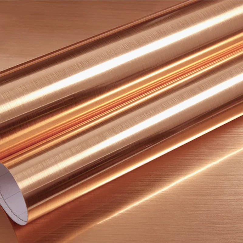 ORON Rose Gold Contact Paper Metallic Self-Adhesive Wall Paper Stainless DIY Home Decor Peel and Stick Wallpaper Roll for Fri