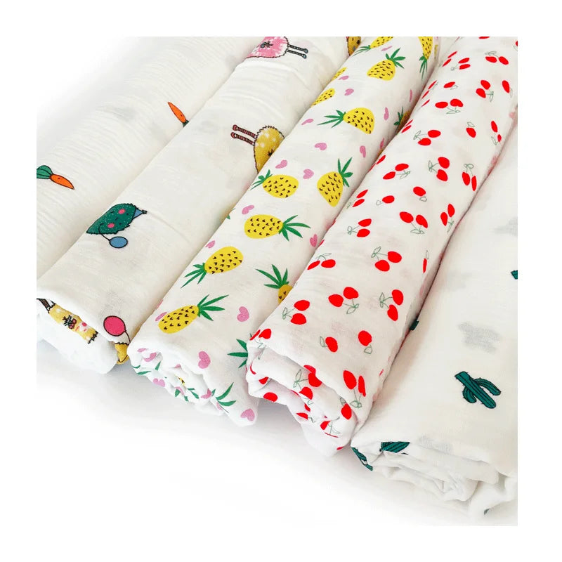 High Quality 100% Cotton Cute Pattern Print Double Layer Crepe Muslin Fabric for Children Clothing