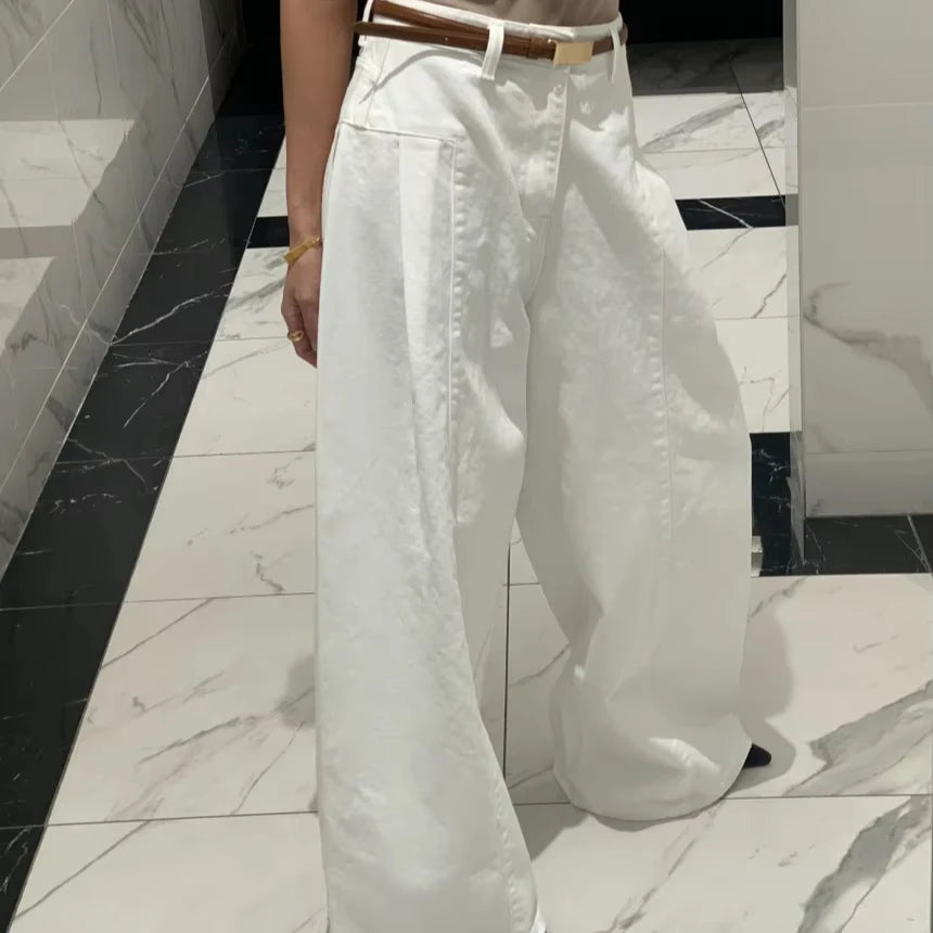 Boutique Wholesale 2026 Spring New Fashionable and Personalized High Waisted Wide Leg Straight Leg Women's Jeans
