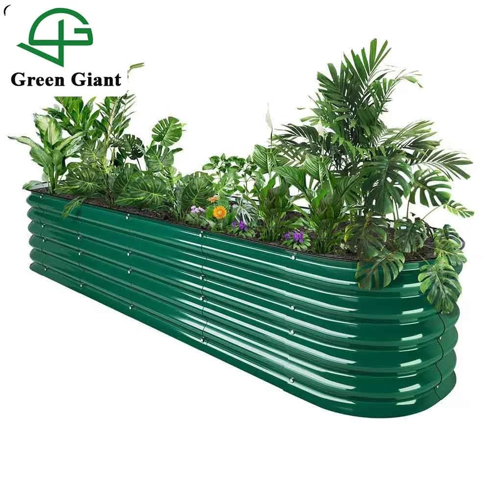 Huizhou Green Giant 17'' Tall 240x60x43cm Metal Modular Raised Garden Bed Kit Outdoor Planter Box Galvanized Garden Bed