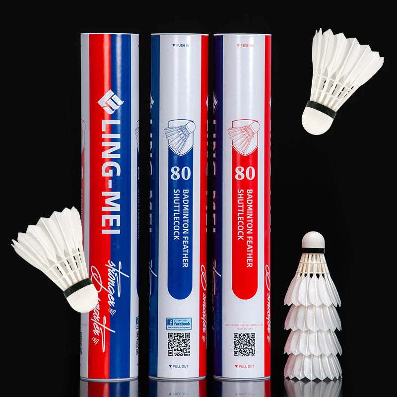 LINGMEI 80 Goose Feather Badminton Shuttlecock Badminton Birdies LING MEI 80 Shuttle for Professional Tournament Training