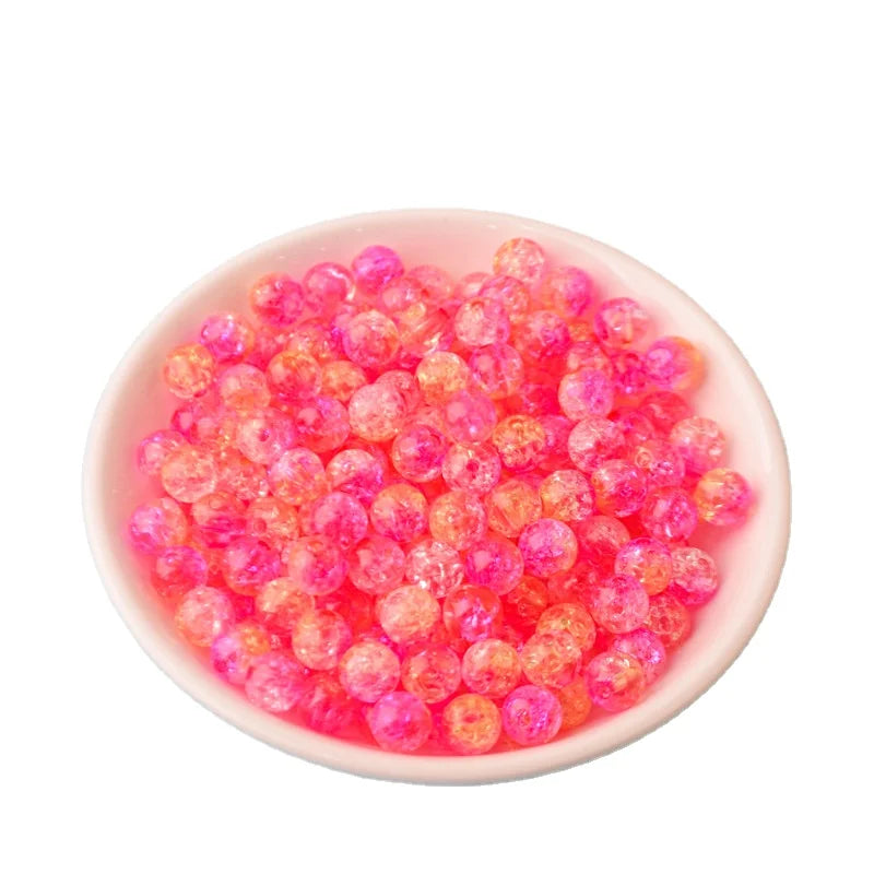Wholesale Acrylic Crack Beads Christmas Abs Pearl Beads Round Loose Beads for DIY Necklace Jewelry Making