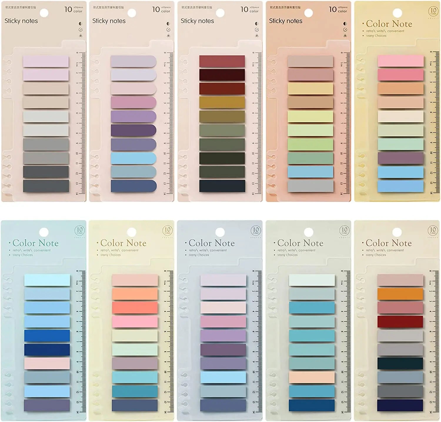 Morandi Index 200 Sheet Set Transparent Self-Adhesive PET Student Reading & Marking Stickers