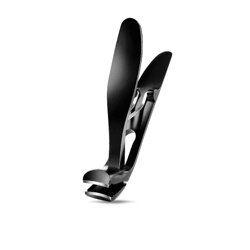 FOCSTAR BT2065 Angled Head Long Handled Anti-Splash Toenail Clipper with Wide Jaw Catcher Curved Blade for Thick Nails Finger