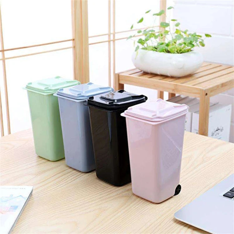 Wholesales Custom LOGO Cheap Mini Plastic Creative Multifunctional Desktop Bedside Trash Can