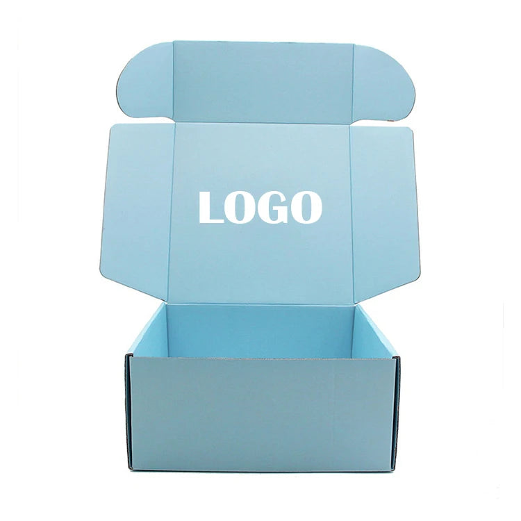 Wholesale Custom ECO-Friendly Recyclable Matte Blue Paper Cardboard Shipping Boxes Corrugated Cartons