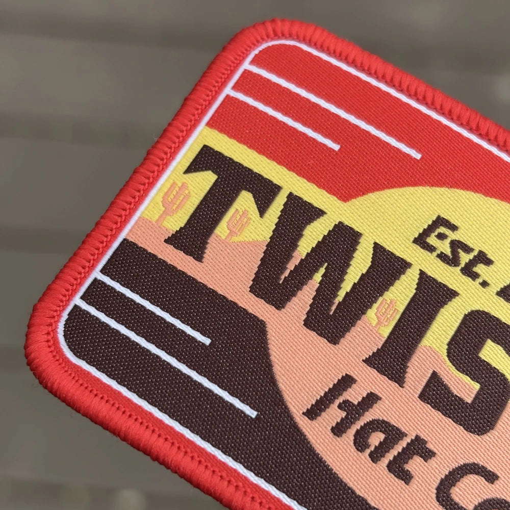 Custom Eco-Friendly Woven Iron-on Patch for Baseball Caps for Hat Usage Fabric Material