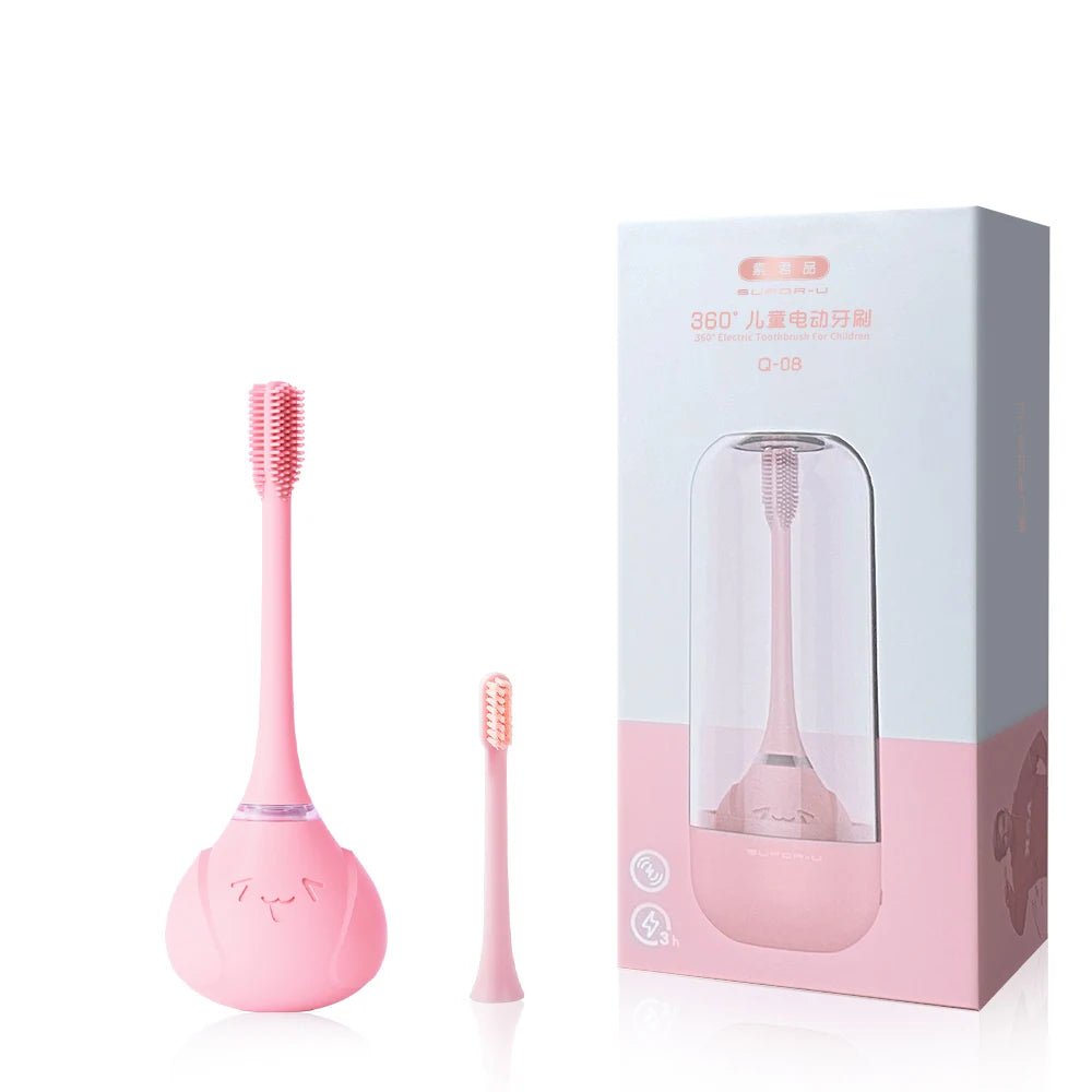 Professional Sonic Electric Toothbrush Silicone Bristles Inductive Wireless Charging IPX7 Waterproof 2-Minute Timer 20-Day