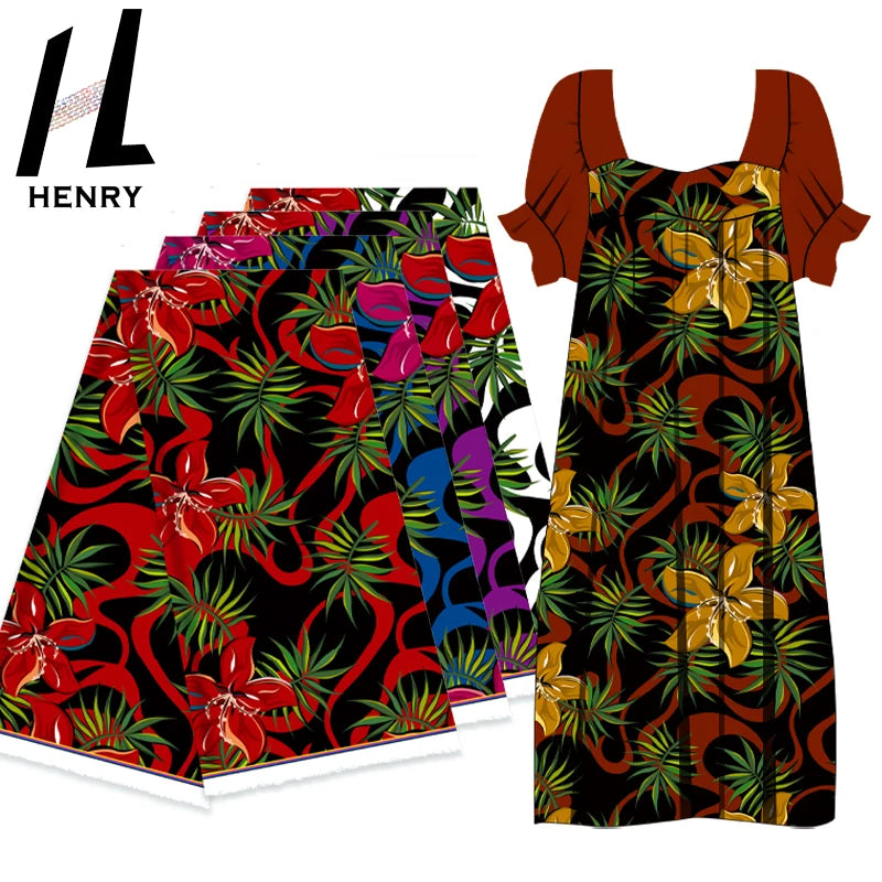 Henry Islander Style Newest Fashion Comfortable Digital Printing Polyester Fabric for Garment Clothes Dress