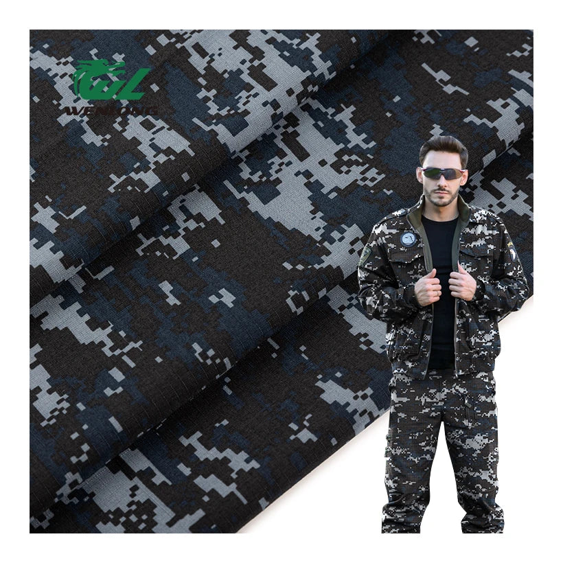 Digital Camouflage Ripstop T/C 8020 Poly/Cotton Flame Retardant High Color Fastness Anti Tearing Print for Uniform Dress