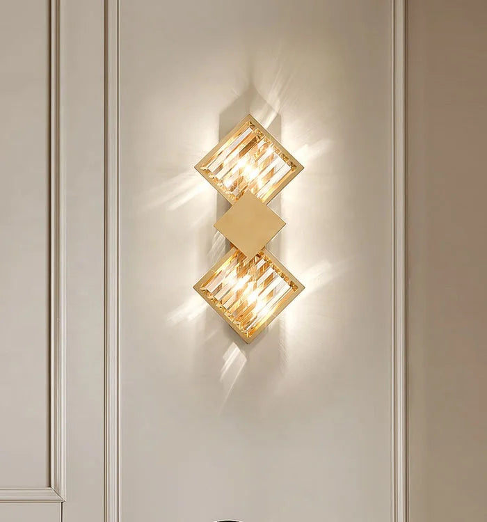 Hotel Lounge Nordic Light Living Room Bedroom Minimalist Stainless Steel Crystal Wall Lamp