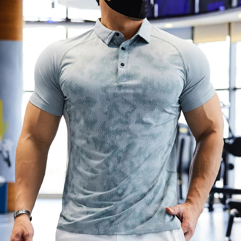 5A Antibacterial Ice Thin  Men Polo Gym Shirts Ultra Light Cool Dry Performance  Activewear Men Golf  Polo t Shirts
