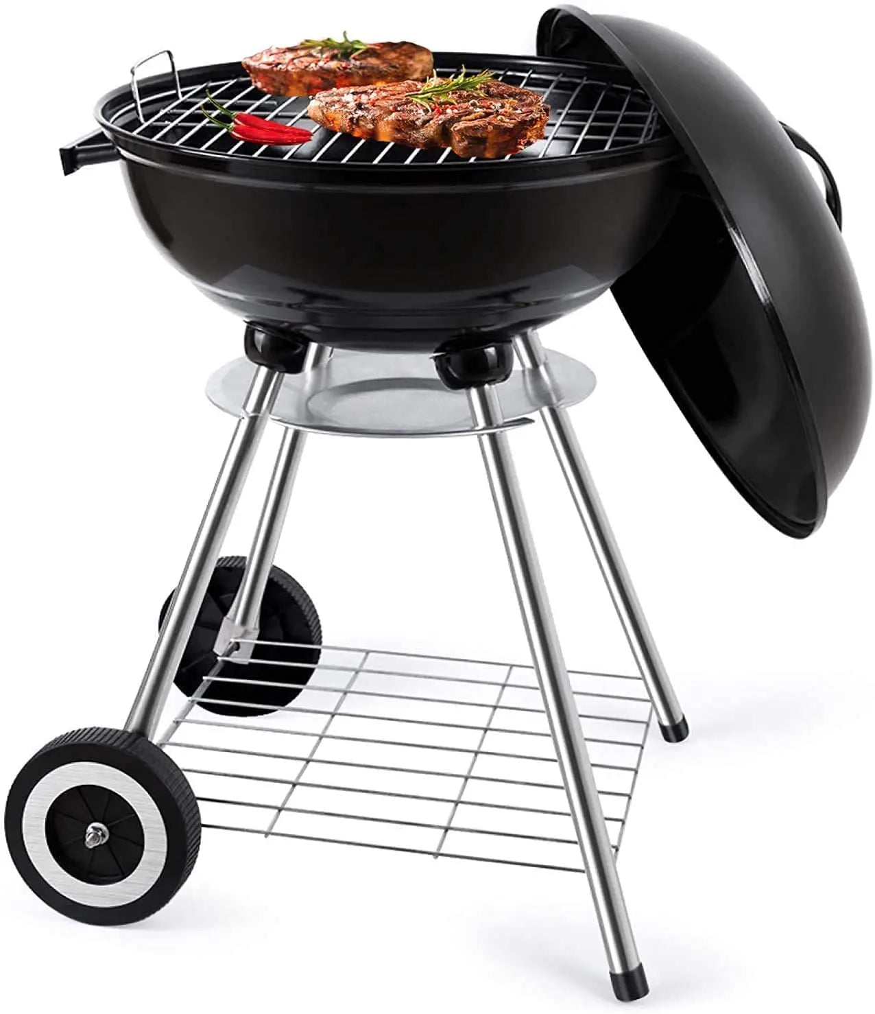 Cheap Factory Price Heavy-Duty Adjustable Height Steel Folding Trolley Easily Assembled Korean Charcoal BBQ Portable Camping